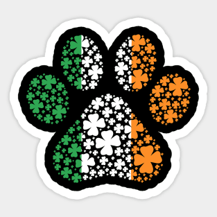 Irish Shamrock Lucky Pawprint Sticker